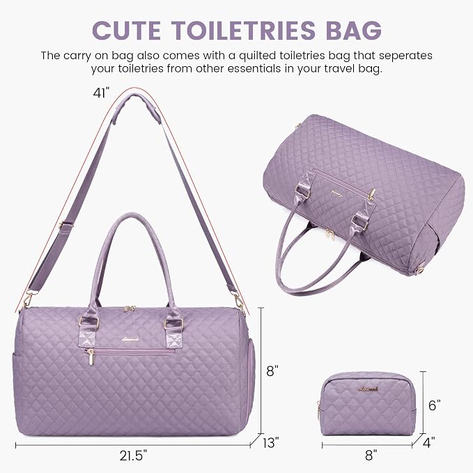 LOVEVOOK Travel Duffle Bag, Weekender Bag for Women with Toiletry Bag, Carry on Overnight Bag with Shoe Compartment, Gym Duffel Bag with Wet Pocket, Mommy Hospital Bags for Labor and Delivery - Image 2