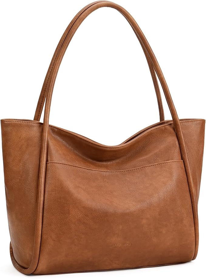 GAEKEAO Tote Bag for Women Vegan Leather Zipper Shoulder Bags Travel Purses | Large Capacity Purse Handbags, Inner Pocket with Key Clip, Fits 14" Laptop, for Casual Work Dating Commute Daily Weekender - Image 8