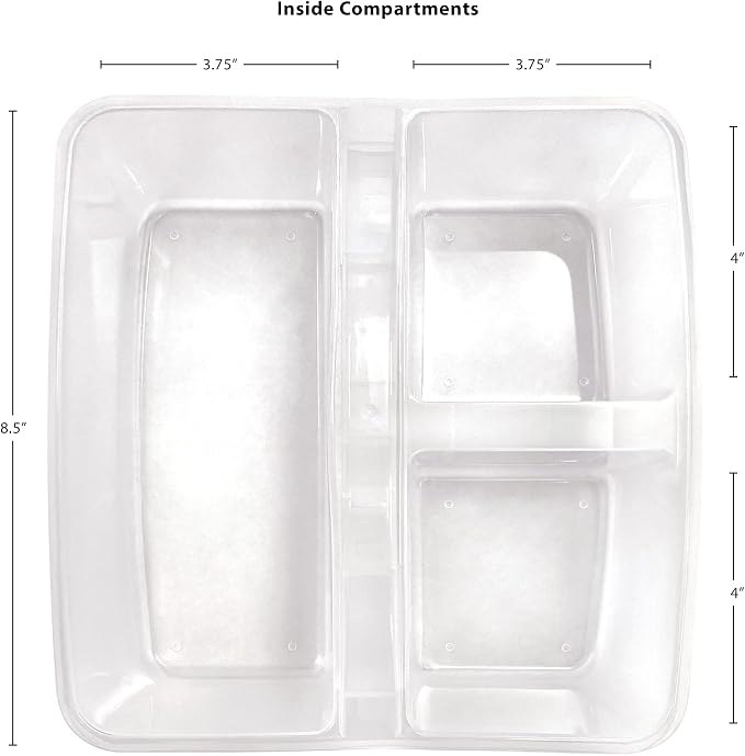 Teacher Created Resources Clear Portable Plastic Storage Caddy 6-Pack for Classrooms, Kids Room, and Office Organization, 3 Compartments - Image 4