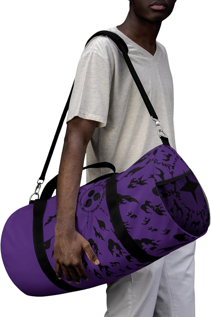 Anime Gym Bag for Women Men - Large Capacity Waterproof Workout Fitness Travel Sports Bags Fashion Street Camping Expandable Carry On Duffle Bag For Couple (Purple Cursed Mark) PTY - Image 2