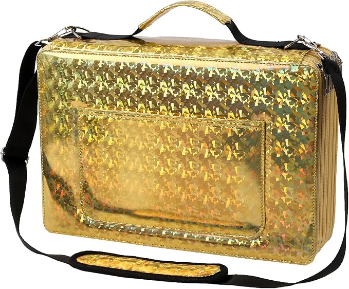 Large Capacity Colored Pencil Case - 500 Individual Slots PU leather with Zipper Closure Portable Organizer for Watercolor Pencils Ideal for Artists（Yellow） by HMZSP