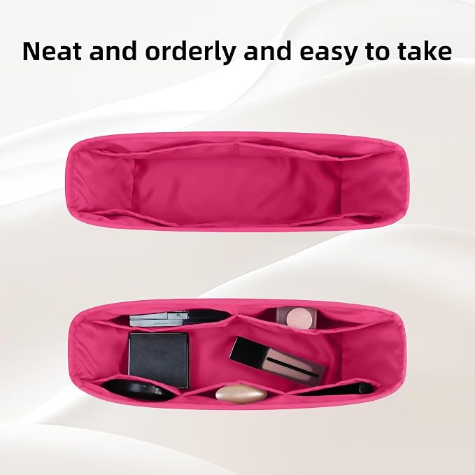 DGAZ Silk Purse Organizer Insert for Neverfullbag(Peach Pink,BB) | Soft and Lightweight,Perfect Fit,Multi-pocket Storage,Bag Protector,Luxury Bag Care,Handmade,for Smooth Bag Organizer - Image 3