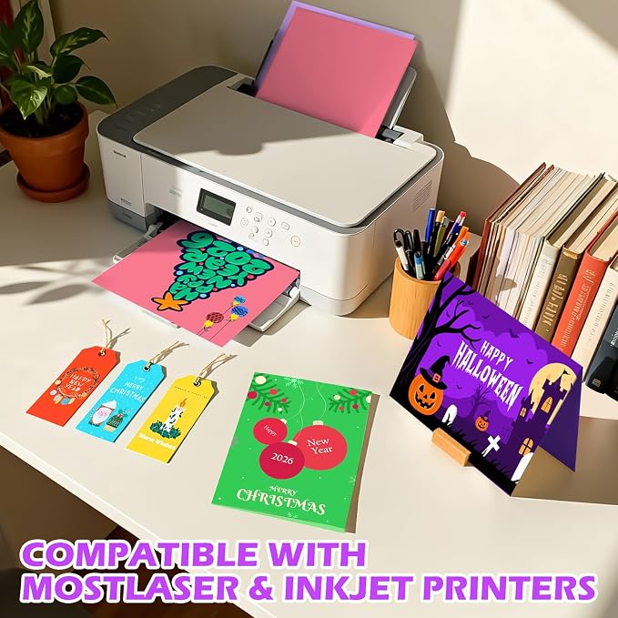TUXIYA 160 Sheets 8.5" X 11" Colored Cardstock, 80 Colors Card Stock | 180GSM/65LB 80 Assorted Colors Construction Paper Printer Paper for Printing, Card Making, DIY Crafts, School Supplies,Party - Image 5