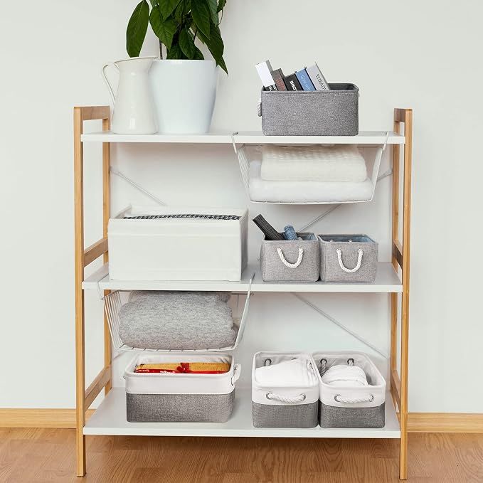 Storage Bins - 3PCS Fabric Storage Baskets for Organizing Shelves | Large Basket Closet Organizer for Home Shelf Dog Laundry Organization | Collapsible Storage Cubes W/Handles - Image 7