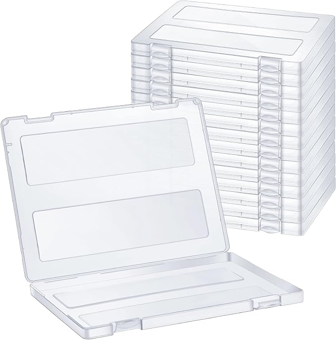 Outus 30 Pieces A4 File Box Paper Photo Storage Box A4 Portable Project Case Clear Plastic Document Magazine Organizer for Back to School Office Supplies Accessories by Outus