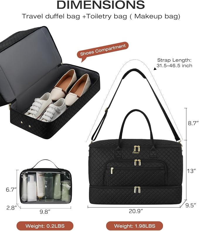 Travel Duffle Bag, Wide Open Large Weekender Bag for Women with Shoe Compartment, Carry on Overnight Bags with Toiletry Bag, Hospital Bag for Women Labor Delivery (Beige Green) - Image 4