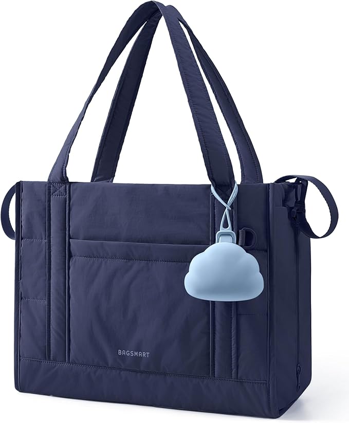 BAGSMART Diaper Bag Tote Puffer Baby Bag Lightweight for Travel, Work | Pacifier Case, Insulated Pockets, Stroller Straps, Hospital Bag for Labor and Delivery by BAGSMART