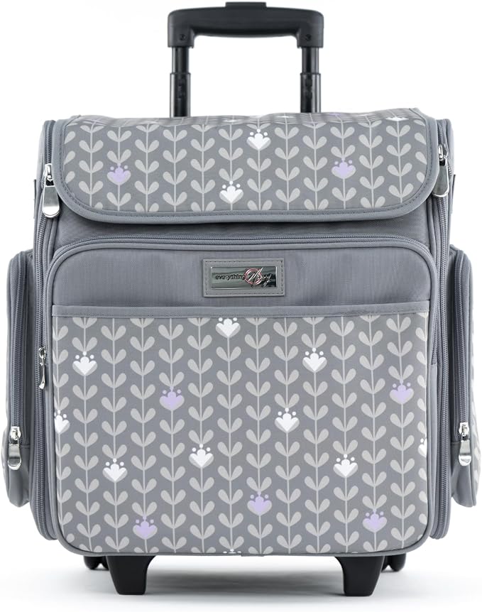 Everything Mary Rolling Scrapbook Tote – Grey Dots Foldable Craft Organizer Tote for Scrapbooking Supplies, Art Tools, Paper & Accessories – Portable Storage Bag - Image 8