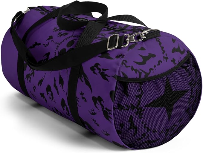 Anime Gym Bag for Women Men - Large Capacity Waterproof Workout Fitness Travel Sports Bags Fashion Street Camping Expandable Carry On Duffle Bag For Couple (Purple Cursed Mark) PTY - Image 4
