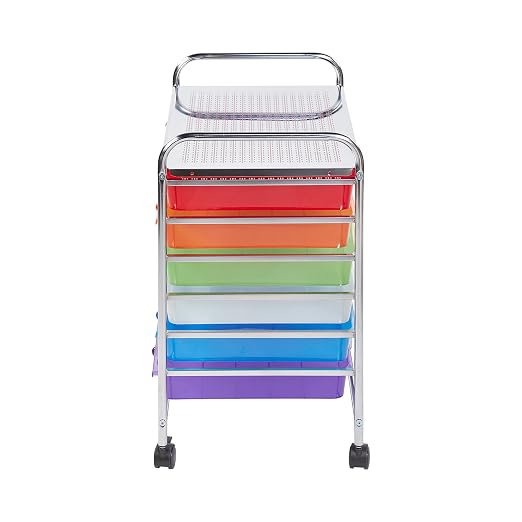 ECR4Kids 12-Drawer Value Mobile Storage Utility Cart, Assorted | Durable plastic bins, steel frame, GREENGUARD Gold Certified, 50 lb capacity, rolling casters, craft supplies, office, home - Image 11