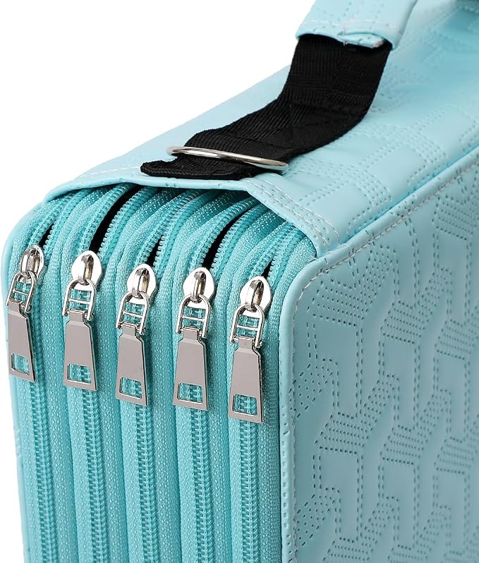 Large Capacity Colored Pencil Case - 500 Individual Slots PU leather with Zipper Closure Portable Organizer for Watercolor Pencils Ideal for Artists（Green） - Image 4