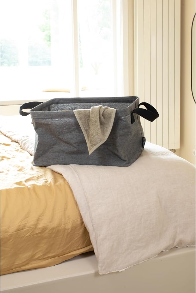 Brabantia - Foldable Laundry Basket 9.25 Gal - Water Resistant Hamper for Wet & Dry Laundry - Storage Basket for Clothes and Linen - Soft Handles - Garment Washing - Home Accessory - Pepper Black - Image 10