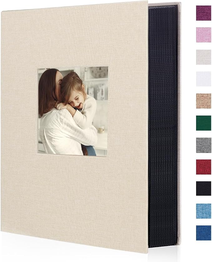 Photo Album 6x4 300 Pockets Slip in Large Capacity Album for Family Wedding Anniversary Linen Album Book Holds 300 Horizontal 10x15cm Photos(300 Pockets, Beige) by Miaikoe