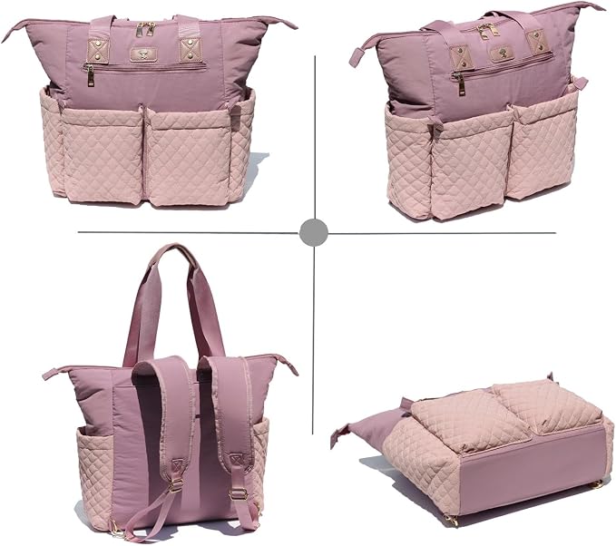 Diaper Tote Bag Totepack Backpack 2 in 1 for Women Multifunctional Large Capacity with Insulated Pockets Travel | Multifunctional - Image 7