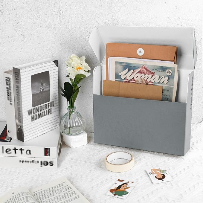 Lineco Archival Document Storage Box, Gray, 15.5" x 10.5" x 2.5" | Legal-Sized, Metal Edge, Acid-Free Boxboard Case, Organize Files, Prints, Photos, Pack of 2 - Image 6