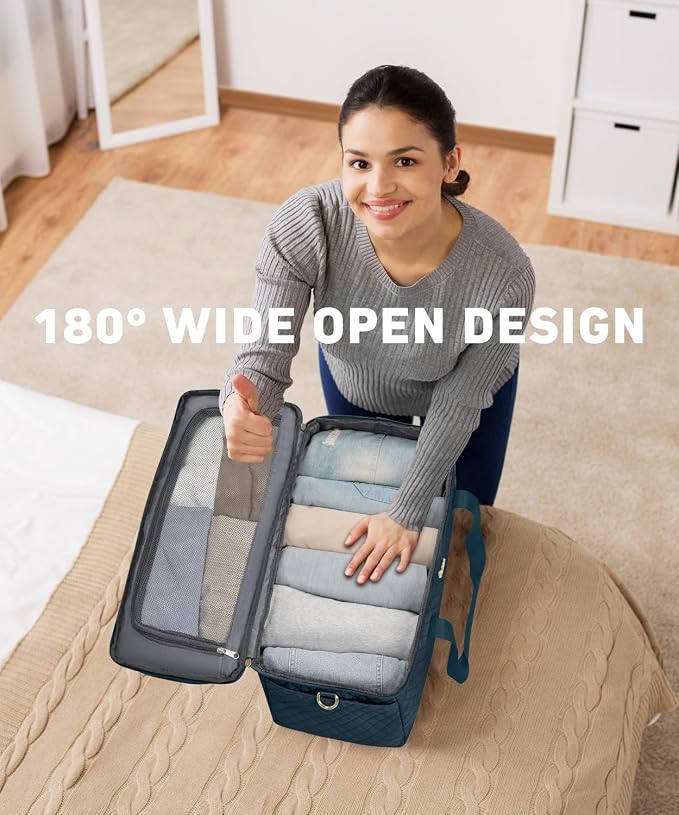 Travel Bags for Women Wide Open Large weekender Duffle Bag with Shoe Compartment Overnight Hospital Bag For Women Labor Delivery Carry on Bag Personal Item Travel Bag with Wet Pocket Peacock Blue - Image 3