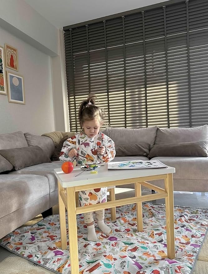Waterproof High Chair Splat Mat – Machine Washable Floor & Table Protector for Baby Feeding, Art & Crafts, Outdoor Use (Zoo, 57x83 Inch) - Image 5