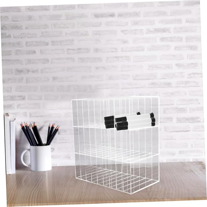 Sewroro Multifunctional Marker Storage Stand Transparent Pen Holder for Desk Organization for School Supplies and Crafting Station - Image 9