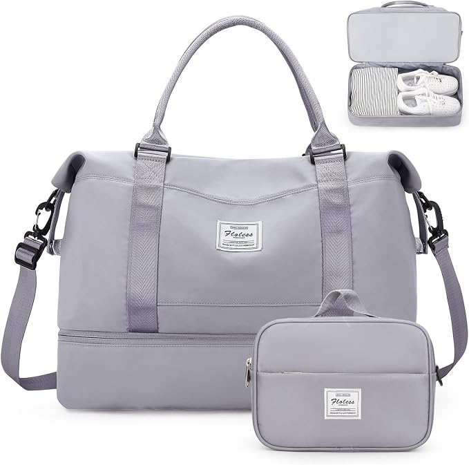Weekender Bags for Women, Personal Item Travel Bag with Shoes Compartment | Overnight Travel Duffel Bag with Toiletry Bag, Airplane Friendly Carry-On Bag by SYCNB