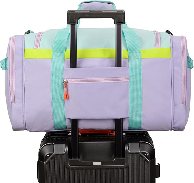 Large Kids Duffle Bag for Travel, Overnight or Weekend, L Green | Roomy Size: 22.0"L x 12.0" H x 12.0"W, Made of Thick Polyester Fabric - Image 3