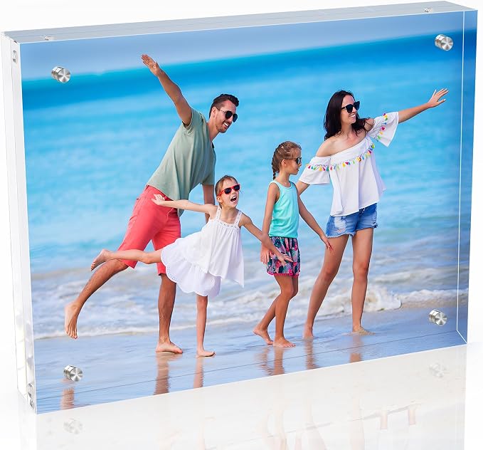 8x10 Inch Acrylic Picture Frame 1 Pack, 10+10mm Magnetic Photo Frame | High-clarity Acrylic, for 8x10 Pictures, Anti-fade, Frameless Floating, Double Display, Liquids Corrosion Resistant, 1 Pack by laapee