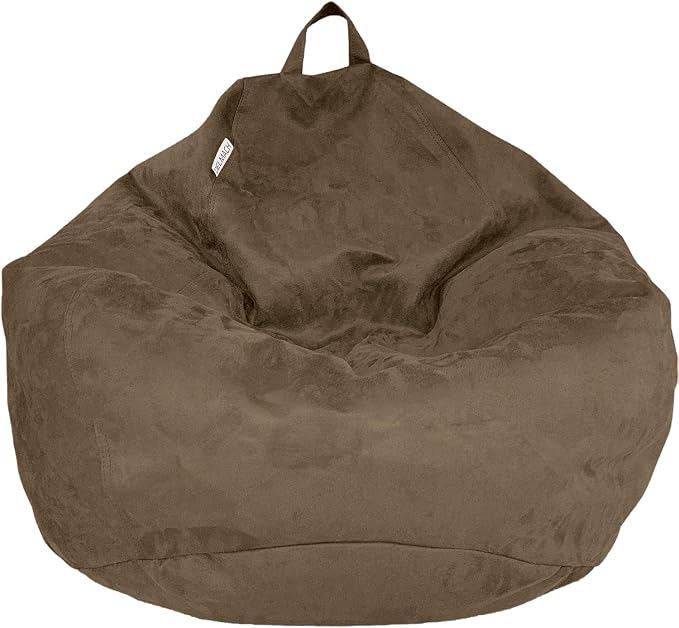 Bean Bag Stuffed Animal Storage Chair Cover (No Filler) for Kids and Adults. Extra Large Bird's Nest Beanbag Memory Foam Soft Premium (Chocolate, 3 ft (Cover Only)) by Delmach