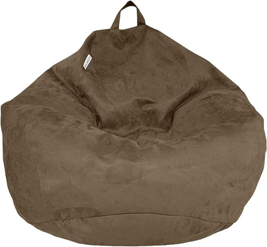 Bean Bag Stuffed Animal Storage Chair Cover (No Filler) for Kids and Adults. Extra Large Bird's Nest Beanbag Memory Foam Soft Premium (Chocolate, 3 ft (Cover Only)) by Delmach