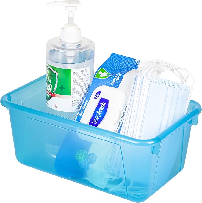 Storex Small Cubby Bins – Plastic Storage Containers for Classroom, 12.2 x 7.8 x 5.1 inches, Candy Teal, 5-Pack (62480A05C) - Image 7