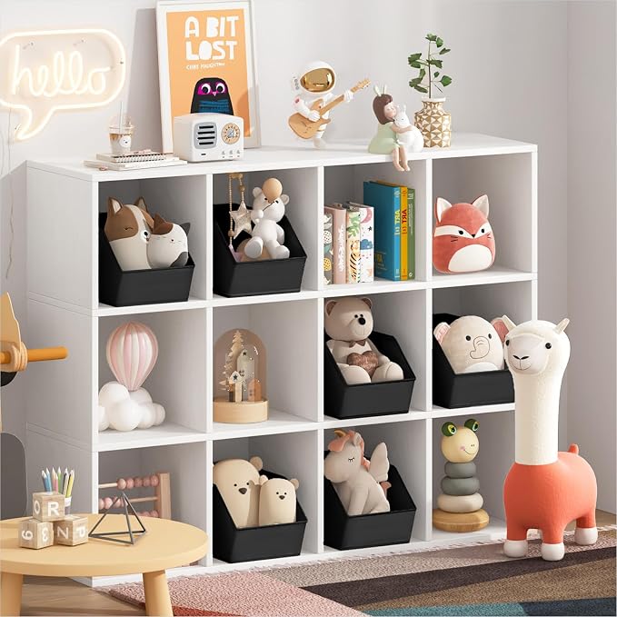 Large Closet Storage Cubes - Closet Storage Bins with Dual Handles for Clothes, Towels, Toys, Shelf Organizer Bins for Bedroom, Nursery, Shelves, Small Spaces, Black, 3 Pack - Image 3