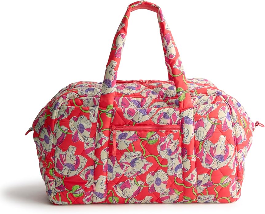 Vera Bradley Featherweight Large Miramar Weekender Travel Bag, Swirling Poppies - Image 8
