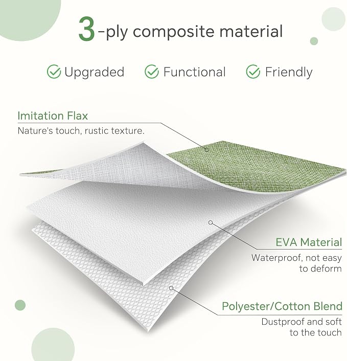 FinishingBo 11x11 Cube Storage Bins 6 Pack, Fabric Basket with Handles | Foldable Storage Cubes, PU Leather Handles,Closet Storage, White Green - Image 3