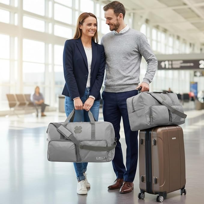 Lucky Brand Large Duffle Bag for Travel, Foldable Weekender Duffel bag | Travel Overnight Duffel bag, Adjustable Shoulder Strap, Front Zip Pockets, Spacious Capacity, Unisex Lightweight Travel Bag - Image 4
