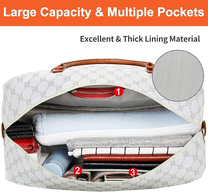 Weekender Bags for Women, 21" Travel Duffle Bag with Shoe Compartment | 3PCS Carry On Overnight Large Duffel Bag with Crossbody Bag and Toiletry Bag for Weekend Travel Gym Hospital Business Trip - Image 7