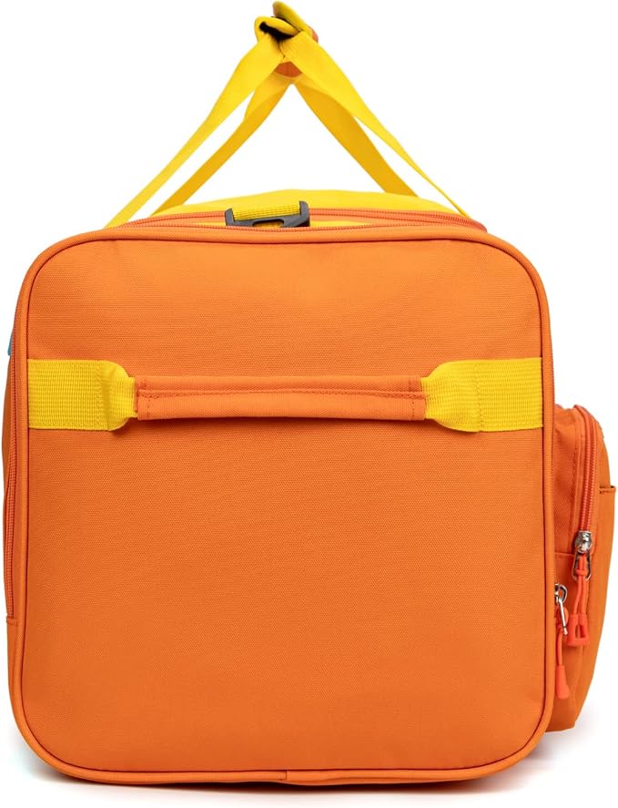 Large Kids Duffle Bag for Travel, Overnight or Weekend, Orange | Roomy Size: 22.0"L x 12.0" H x 12.0"W, Made of Thick Polyester Fabric - Image 6