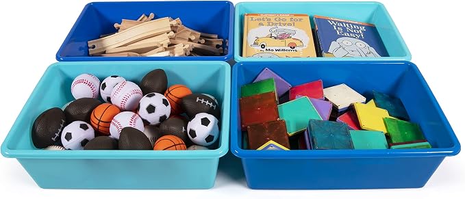 Humble Crew Plastic Storage Bins for Kids, Large Removable Toy Organizer | BPA-free, lightweight, fits cubbies and bookshelves, compatible with most toddler shelving for playroom, bedroom, or nursery - Image 3