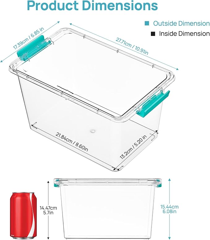Vtopmart 2 Pack 5 Qt Clear Storage Bins with Lids for Toy & Craft Storage | Stackable Plastic Toy Bin for Home, Classroom, Plastic Art & Craft Storage Container, BPA-Free Organizer Box - Image 2