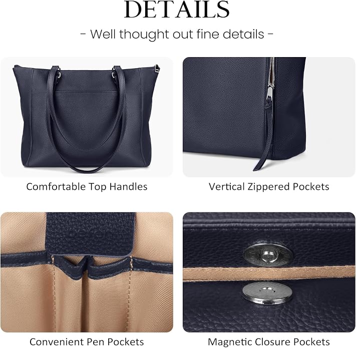 befen Genuine Leather Tote Bag for Women, Large Tote Bag for Women for Work Purses Satchel Handbags with Top Handles - Image 6