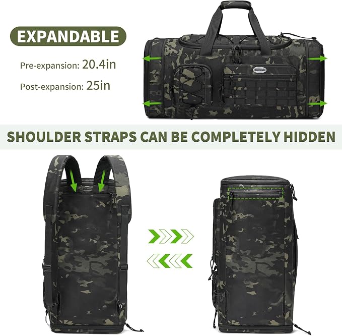 BOSSTIN Gym Bag for Men & Women, 45L-50L Expandable Sports Duffle Bag | Convertible Duffel Backpack, Comes with Toiletry Bag, Shoe Compartment & Wet Pocket, for Workout, Weekender, Overnight Travel - Image 4