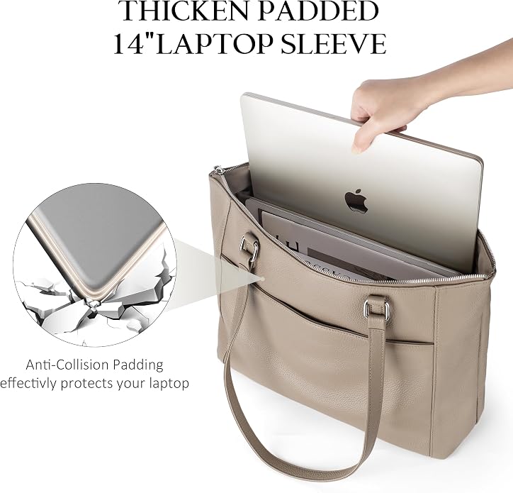 befen Genuine Leather Tote Bag for Women, Large Tote Bag for Women for Work Purses Satchel Handbags with Top Handles - Image 6