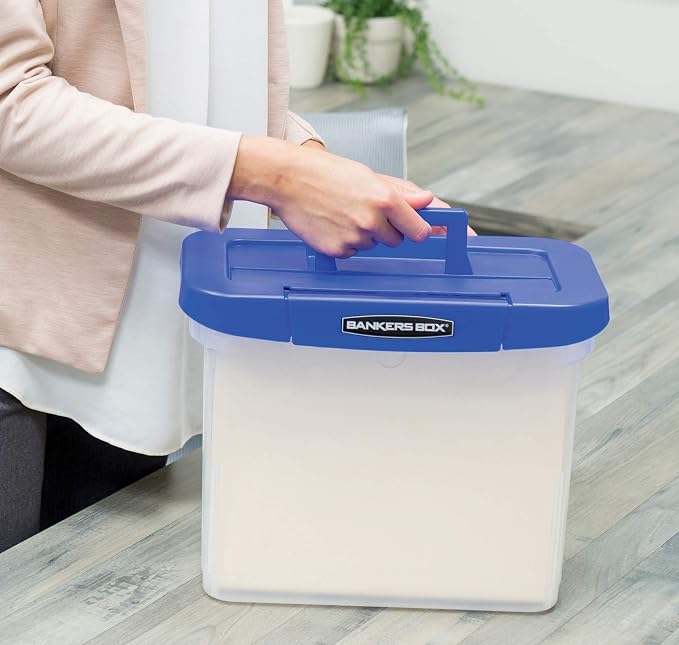 Bankers Box Heavy Duty Portable Plastic File Box with Hanging Rails, Letter, 1 Pack (0086304) - Image 5
