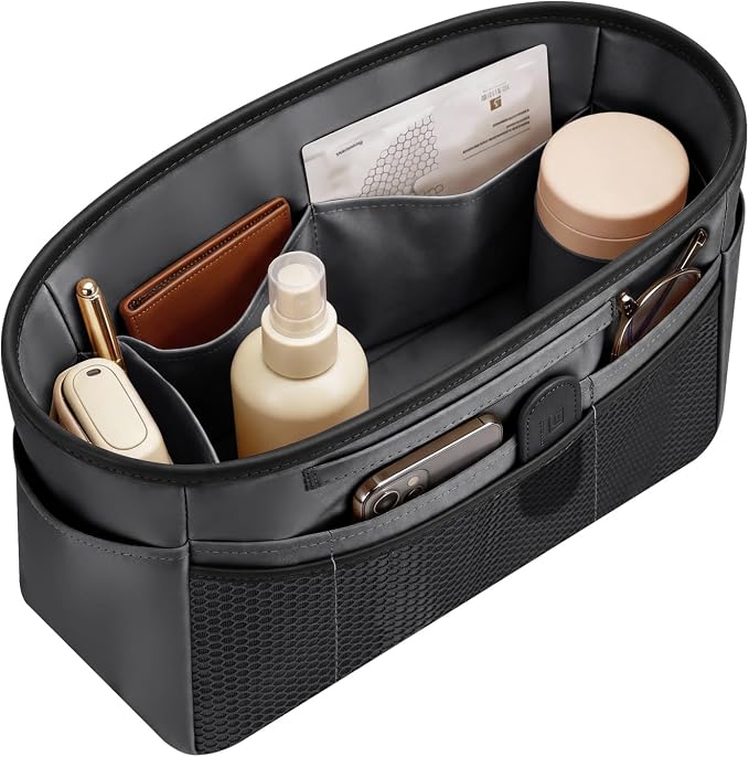 GIVLEFLY Purse Organizer Insert for Tote Bag, 9.84 Inch Satin Bag Organizer, Multi Pocket Handbag Organizer for Everyday Totes by GIVLEFLY