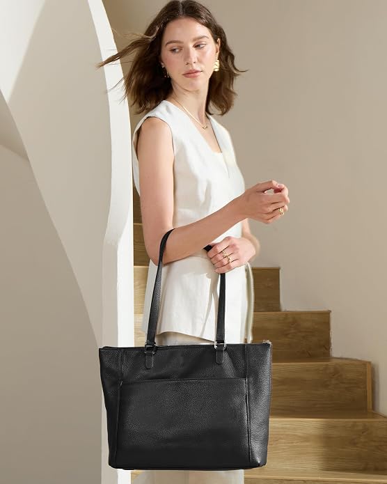 befen Genuine Leather Tote Bag for Women, Large Tote Bag for Women for Work Purses Satchel Handbags with Top Handles - Image 3