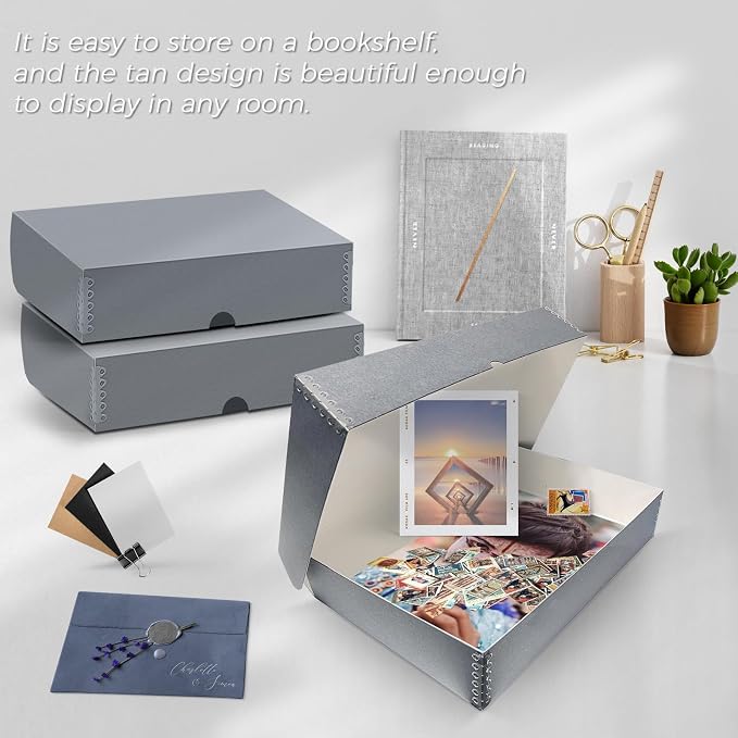 Lineco, 10x15 Clamshell Archival Folio Storage Box, 3" Deep | Acid-Free with Metal Edge Preservation Box, Preserves Picture, Magazines, Organize Photos, Documents, Artwork, DIY - Image 6