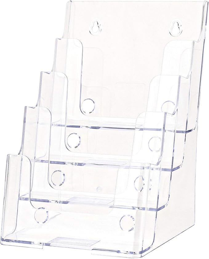 Deflecto 77901 Four-tier multi-compartment medium size docuholder, 6-1/2wx6-1/4dx10h, clear (Clear, 4) by Deflecto