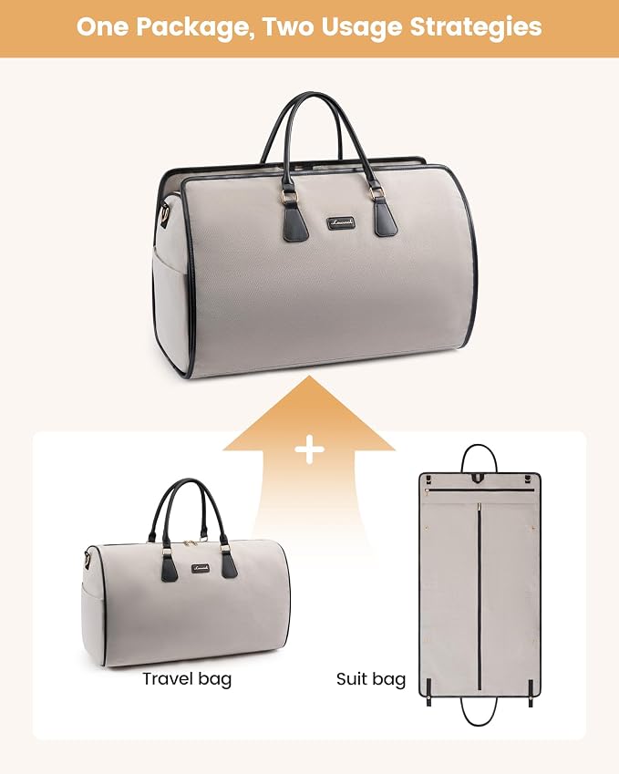 LOVEVOOK Garment Bags for Travel,3 in 1 Garment Duffle Bags with Shoe Pouch | Carry on Garment Bag,Hanging Suitcase,Suit,Dress,Business,Travel Bag,Weekender Bag - Image 2