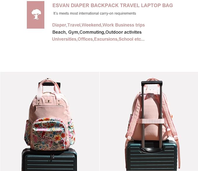 Diaper Bag Backpack Corduroy Multifunction Baby Fashion Travel Pack office Laptop Bag - Image 5