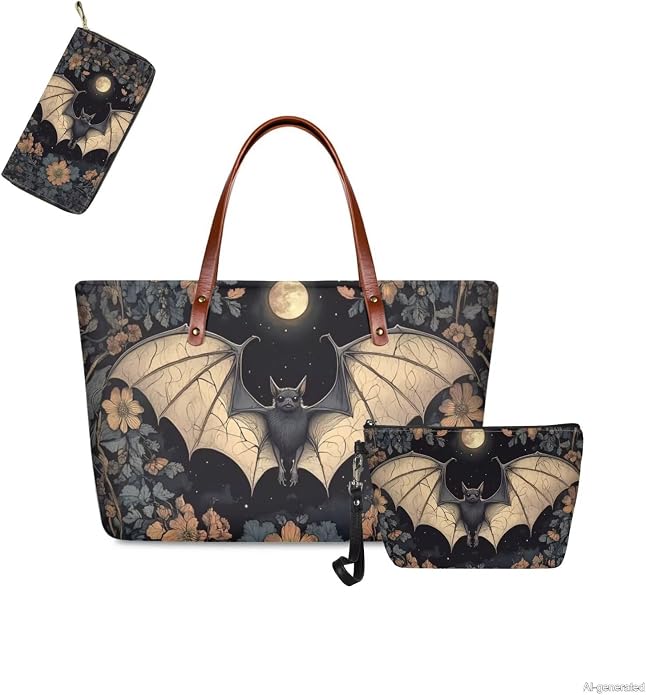 GIFTPUZZ Women Top Handle Bags Handbags with Zipper Leather Wallet Cash Card Phone Holder and Makeup Bag Set 3pcs - Image 6