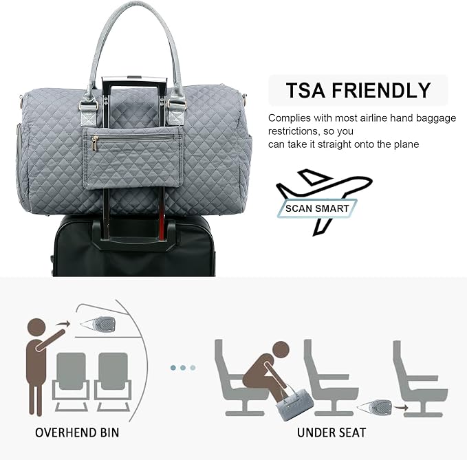 LOVEVOOK Travel Duffle & Weekender Bag for Women - Carry On, Overnight, Gym & Mommy Hospital Bag with Toiletry & Shoe Compartment - Image 4