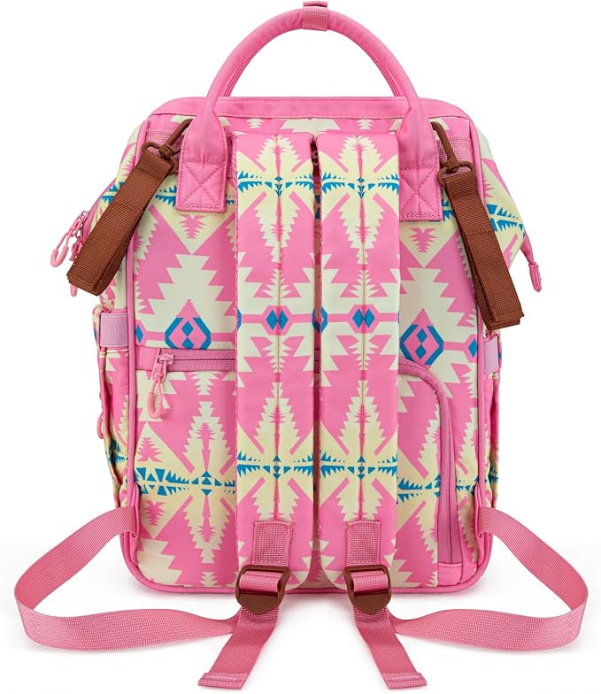Montana West Wrangler Callie Diaper Bag Backpack with Stroller Straps Western Pattern Multifunction Baby Travel Bag WG2204-91102PK - Image 4