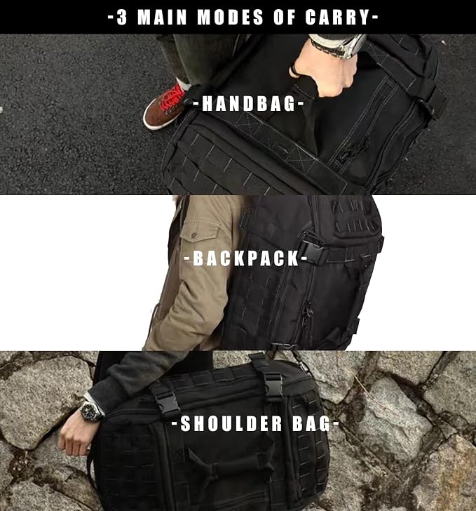 3-in-1 Gym Bag Duffle Bags Backpack - Travel Bag with Shoes Compartment | Sports Duffel Bag for Men Women Ideal for Workout,Weekender,Military,Sports,Overnight,Basketball,Tactical,Football,Baseball - Image 7